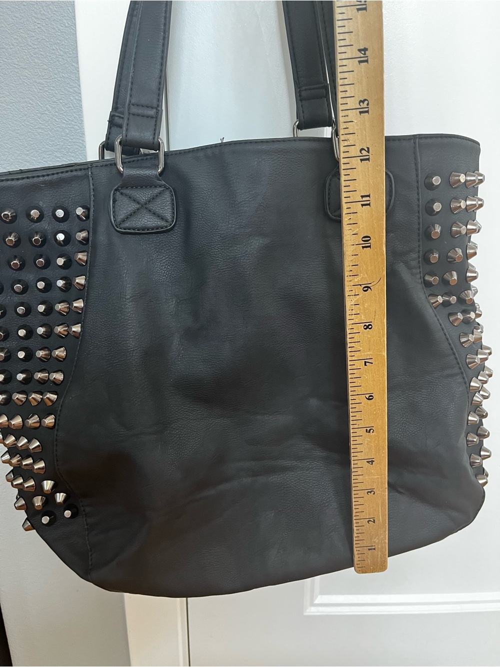 Black Studded Tote Bag - Picture 2 of 9